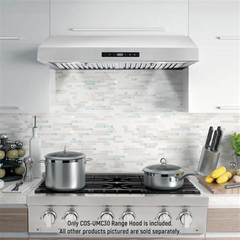 cosmo under cabinet range hood in stainless steel|under cabinet hood 30 stainless.